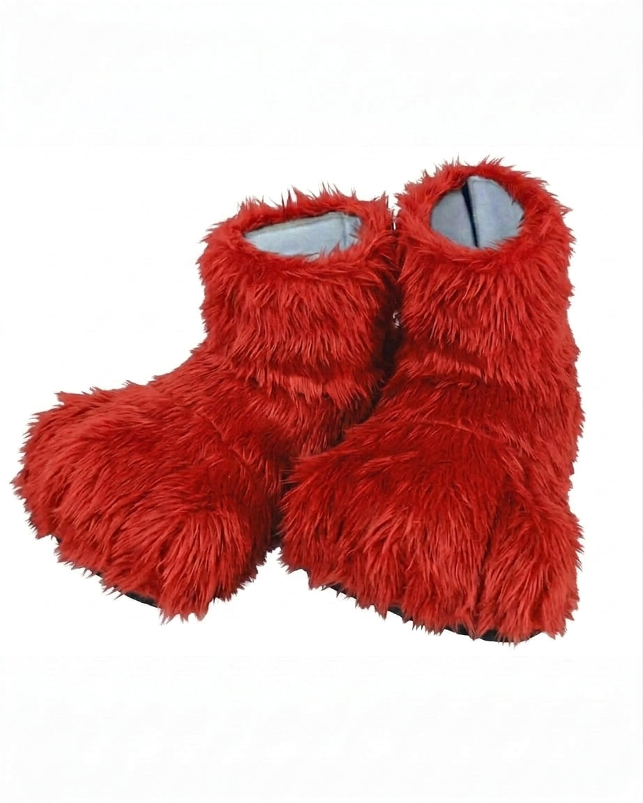 Red Deluxe Mascot Feet - plush mascot costume shoe covers | The Mascot Store