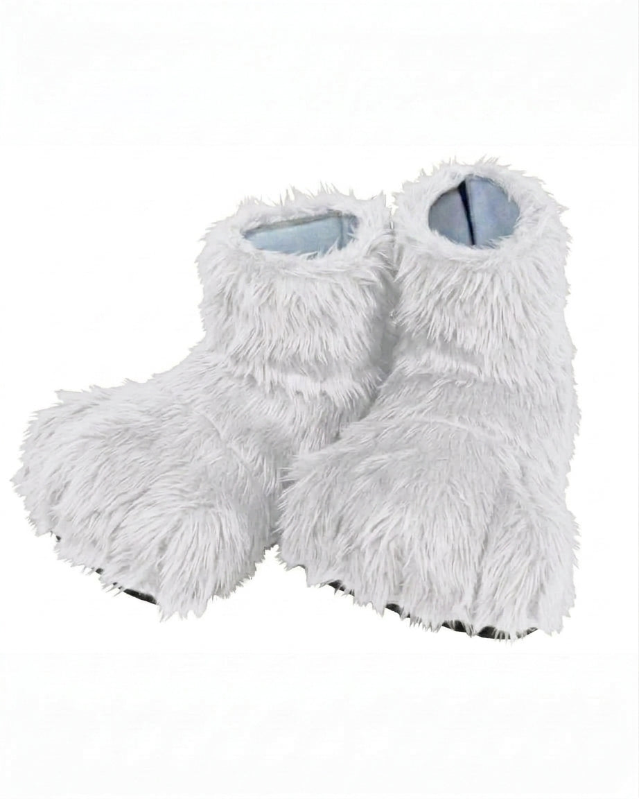 White Deluxe Mascot Feet - plush mascot costume shoe covers | The Mascot Store