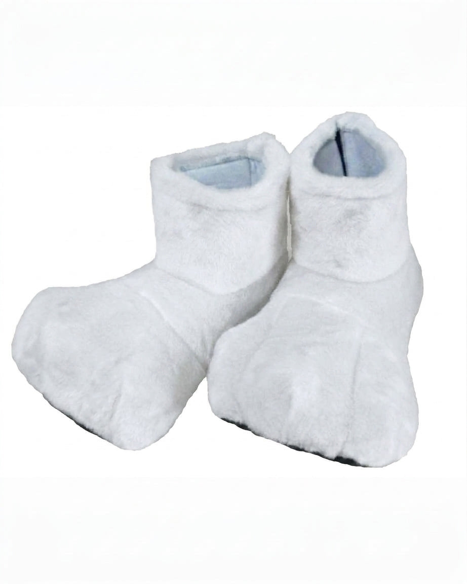 White Deluxe Mascot Feet - plush mascot costume shoe covers | The Mascot Store