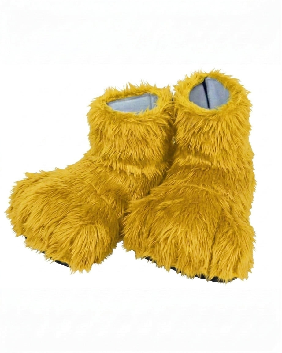 Yellow Deluxe Mascot Feet - plush mascot costume shoe covers | The Mascot Store