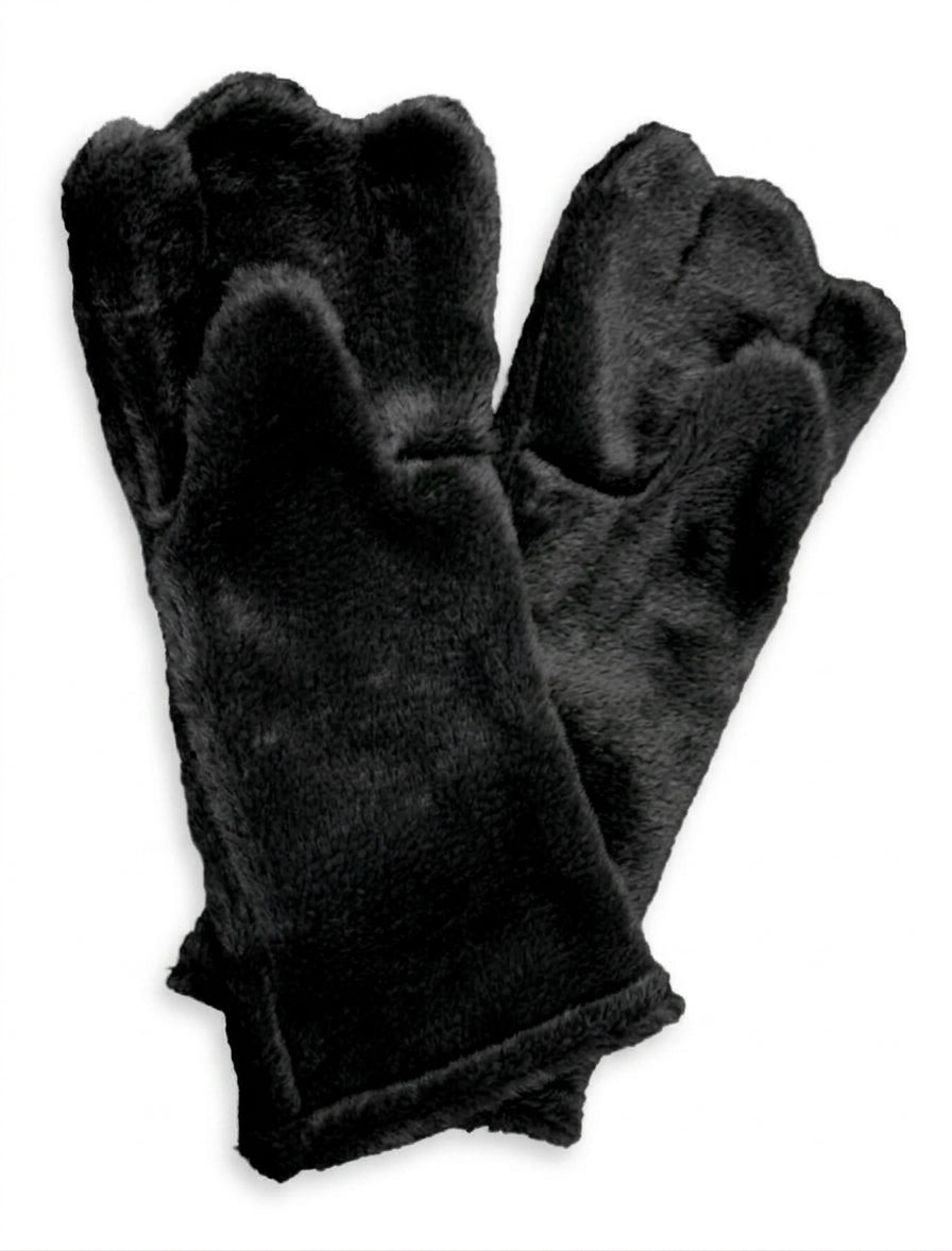 Black Deluxe Mascot Mitts - plush mascot costume gloves | The Mascot Store