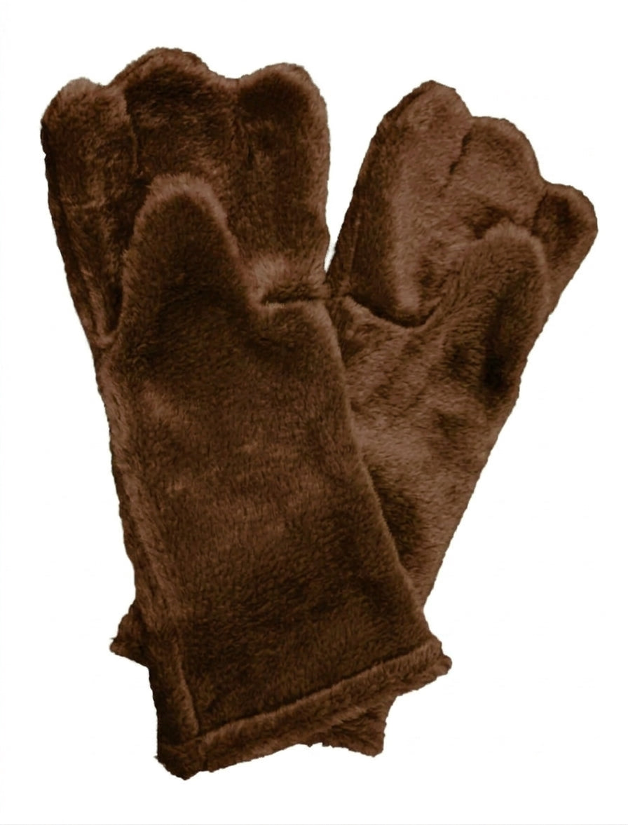 Chocolate Brown Deluxe Mascot Mitts - plush mascot costume gloves | The Mascot Store