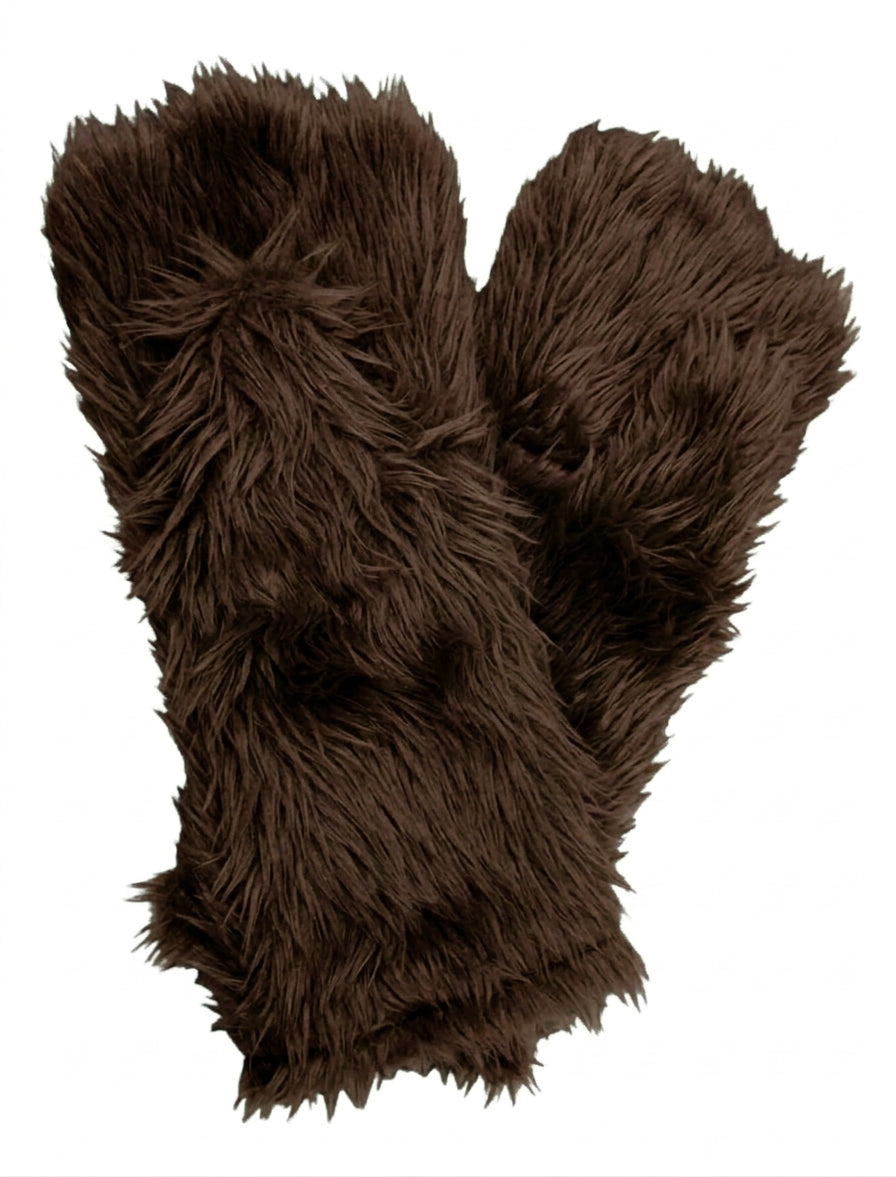 Dark Brown Deluxe Mascot Mitts - plush mascot costume gloves | The Mascot Store