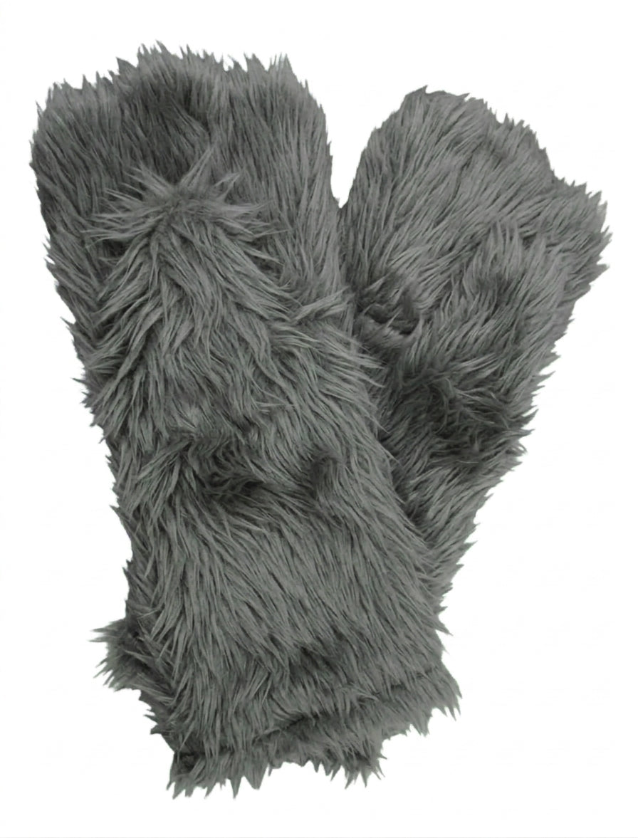Grey Deluxe Mascot Mitts - plush mascot costume gloves | The Mascot Store