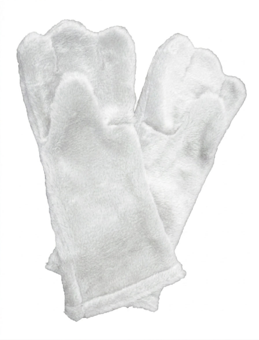 White Deluxe Mascot Mitts - plush mascot costume gloves | The Mascot Store