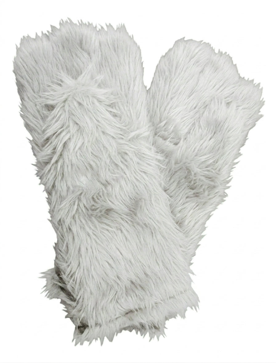 White Deluxe Mascot Mitts - plush mascot costume gloves | The Mascot Store