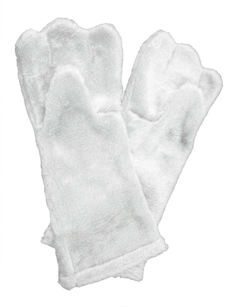 White Deluxe Mascot Mitts - plush mascot costume gloves | The Mascot Store