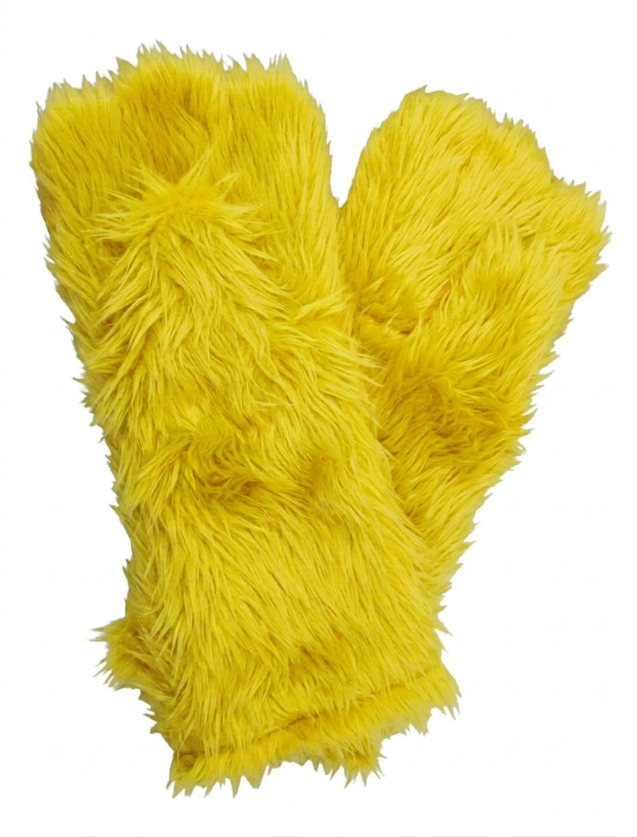 Yellow Deluxe Mascot Mitts - plush mascot costume gloves | The Mascot Store