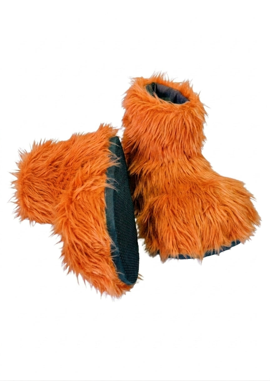 Bright Orange Deluxe Mascot Parade Feet - plush mascot costume shoe covers | The Mascot Store
