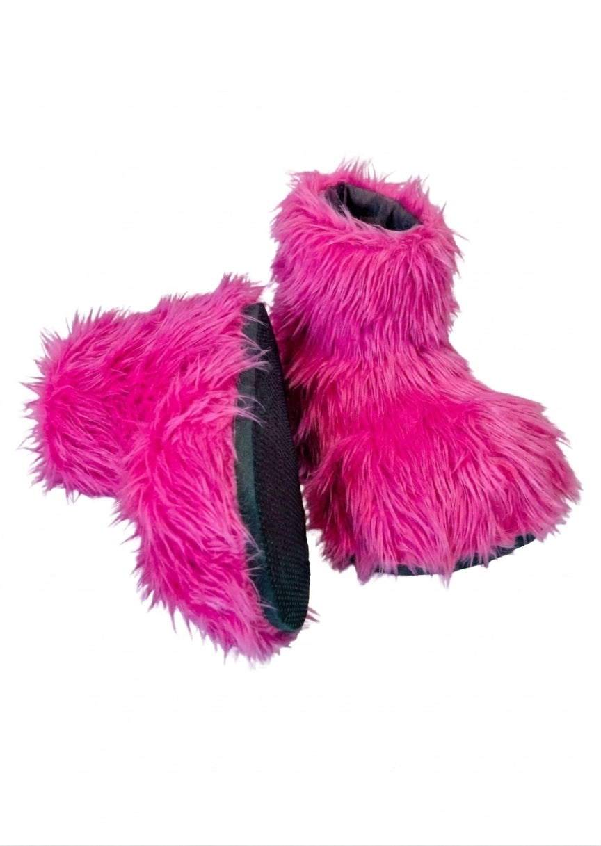 Bright Pink Deluxe Mascot Parade Feet - plush mascot costume shoe covers | The Mascot Store
