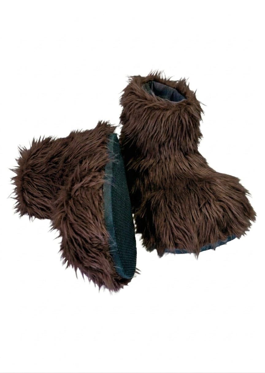 Dark Brown Deluxe Mascot Parade Feet - plush mascot costume shoe covers | The Mascot Store