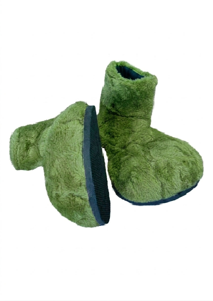 Green Deluxe Mascot Parade Feet - plush mascot costume shoe covers | The Mascot Store
