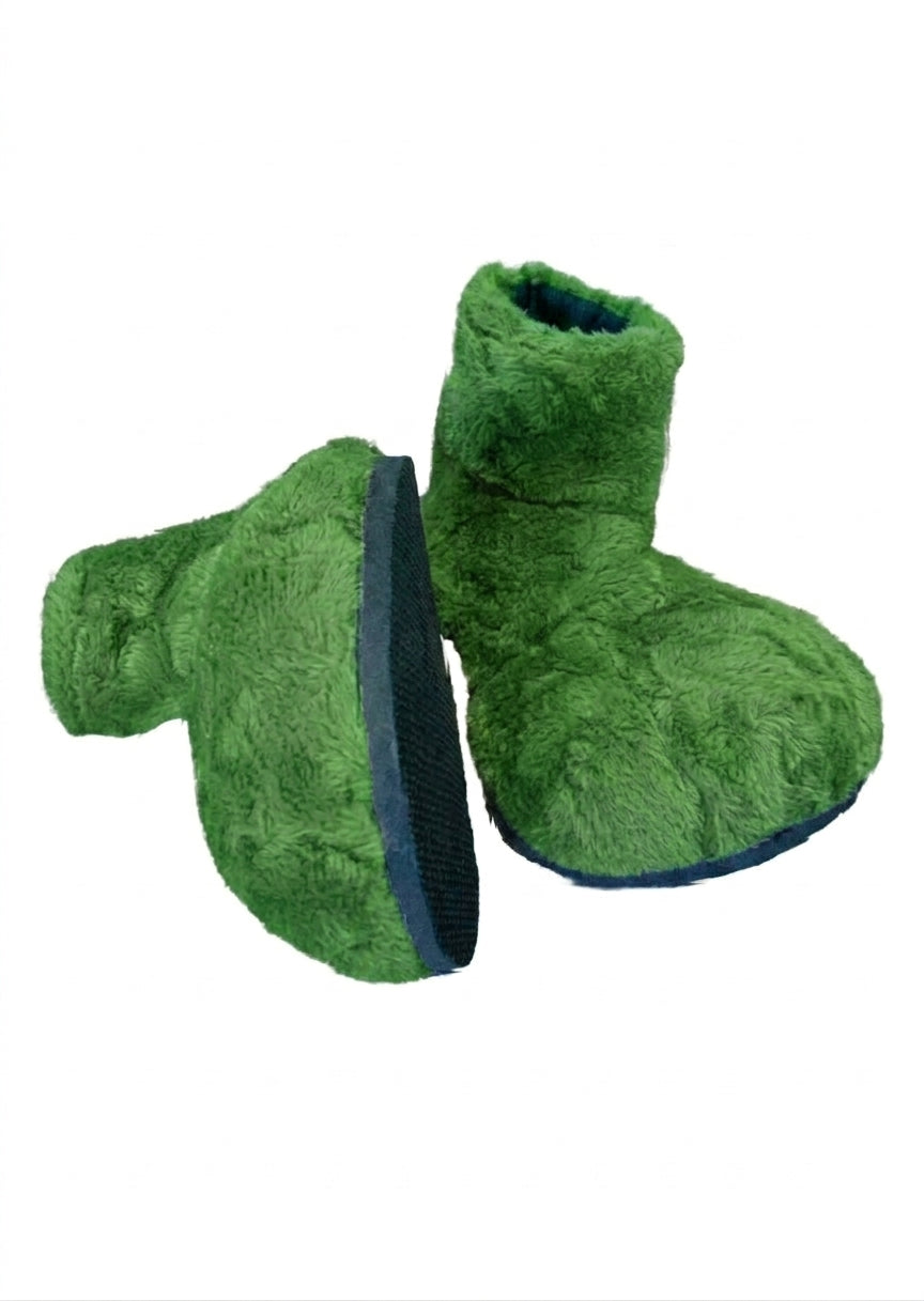 Green Deluxe Mascot Parade Feet - plush mascot costume shoe covers | The Mascot Store