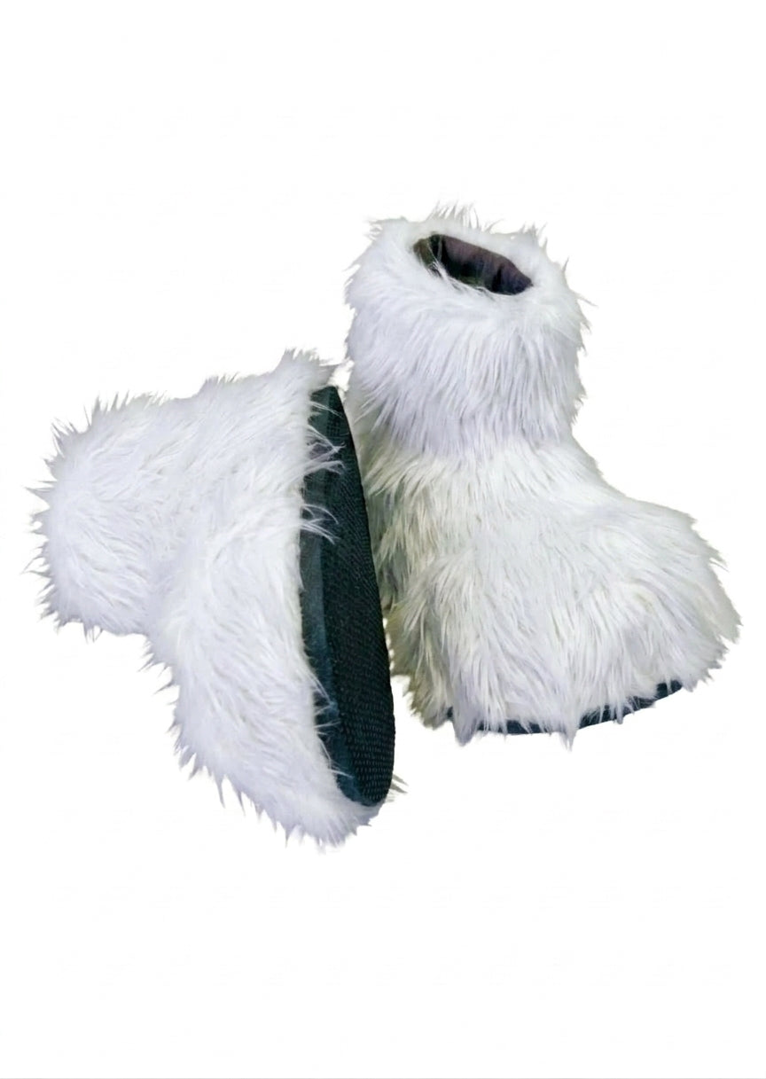 White Deluxe Mascot Parade Feet - plush mascot costume shoe covers | The Mascot Store