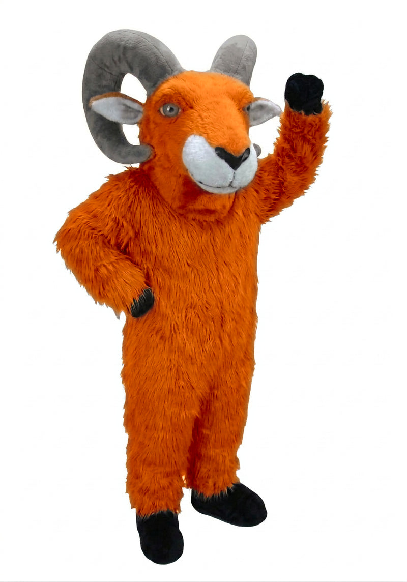 Desert Bighorn Mascot - long fur Bright Orange