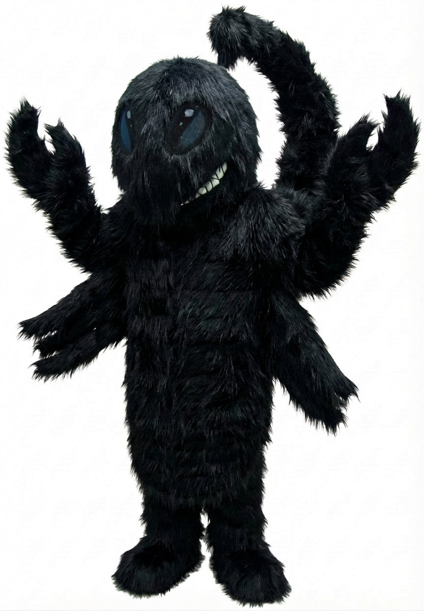 Desert Scorpion Mascot - Long fur / Black mascot costume