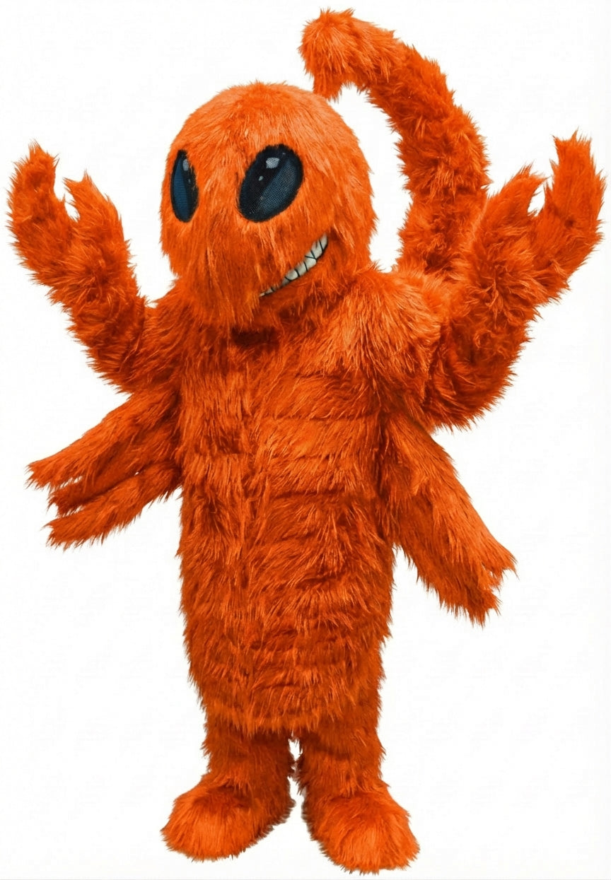 Desert Scorpion Mascot - Long fur / Bright Orange mascot costume
