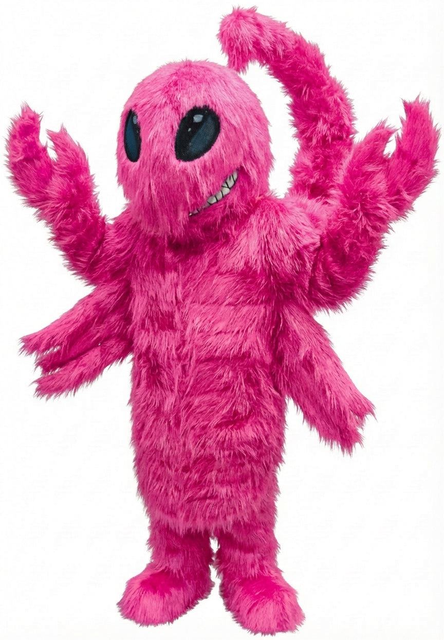 Desert Scorpion Mascot - Long fur / Bright Pink mascot costume