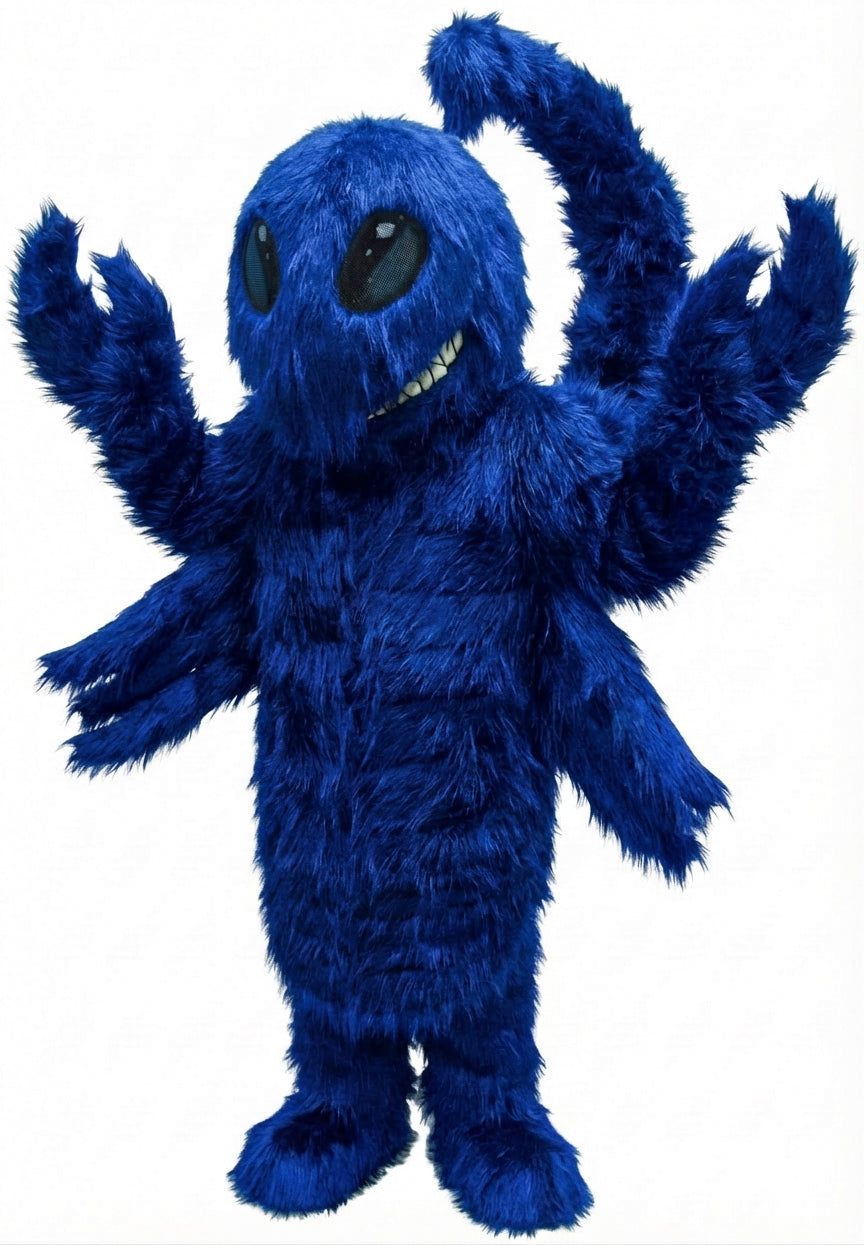 Desert Scorpion Mascot - Long fur / Royal Blue mascot costume