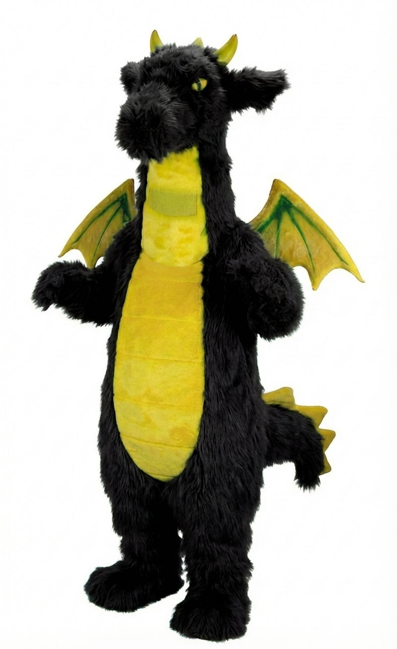 Fantasy Dragon Mascot Costume (Thermolite) - Long fur / Black mascot costume