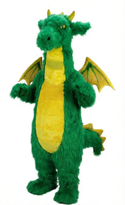 Fantasy Dragon Mascot Costume (Thermolite) - Long fur / Green mascot costume