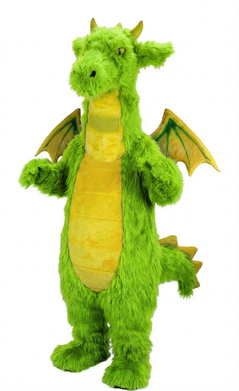 Fantasy Dragon Mascot Costume (Thermolite) - Long fur / Lime mascot costume