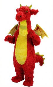 Fantasy Dragon Mascot Costume (Thermolite) - Long fur / Red mascot costume