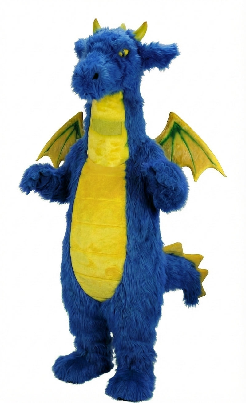 Fantasy Dragon Mascot Costume (Thermolite) - Long fur / Royal Blue mascot costume