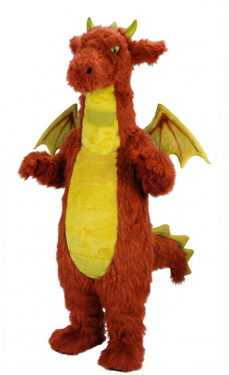 Fantasy Dragon Mascot Costume (Thermolite) - Long fur / Rust mascot costume