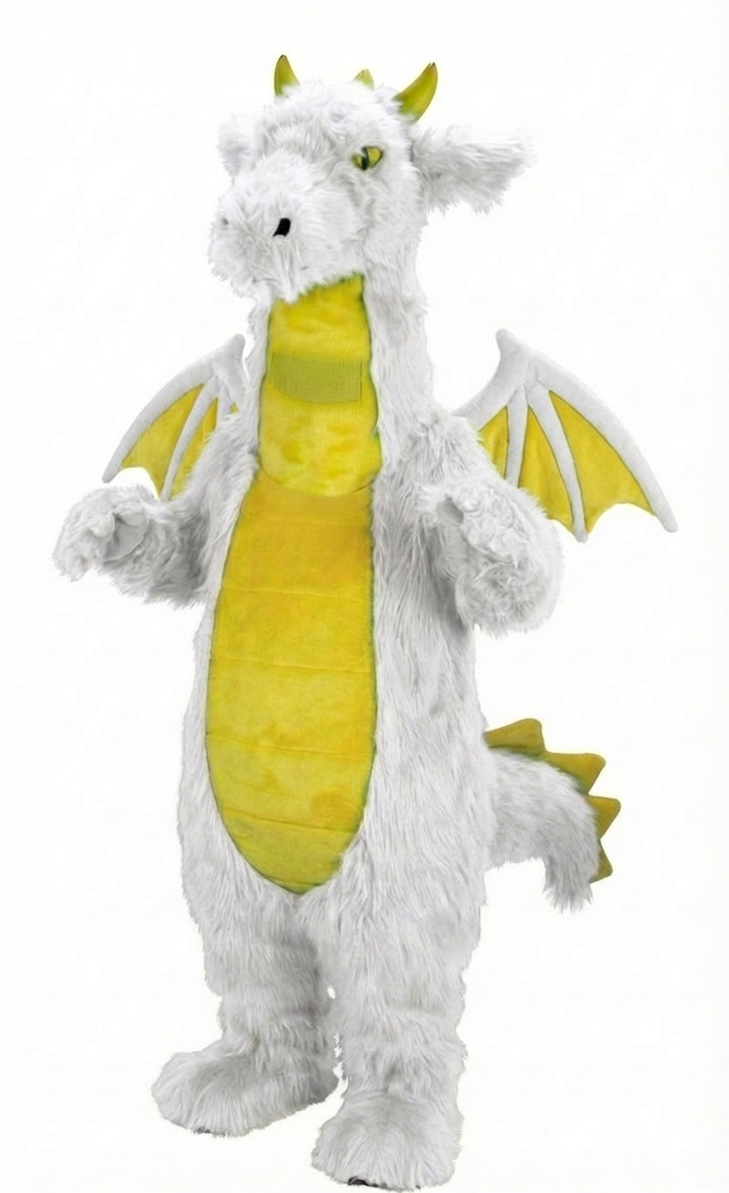 Fantasy Dragon Mascot Costume (Thermolite) - Long fur / White mascot costume