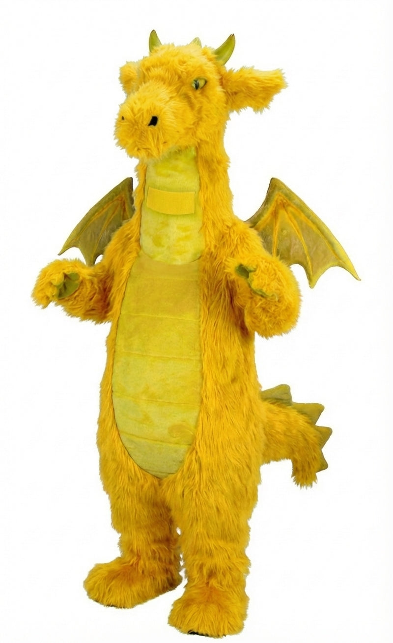 Fantasy Dragon Mascot Costume (Thermolite) - Long fur / Yellow mascot costume