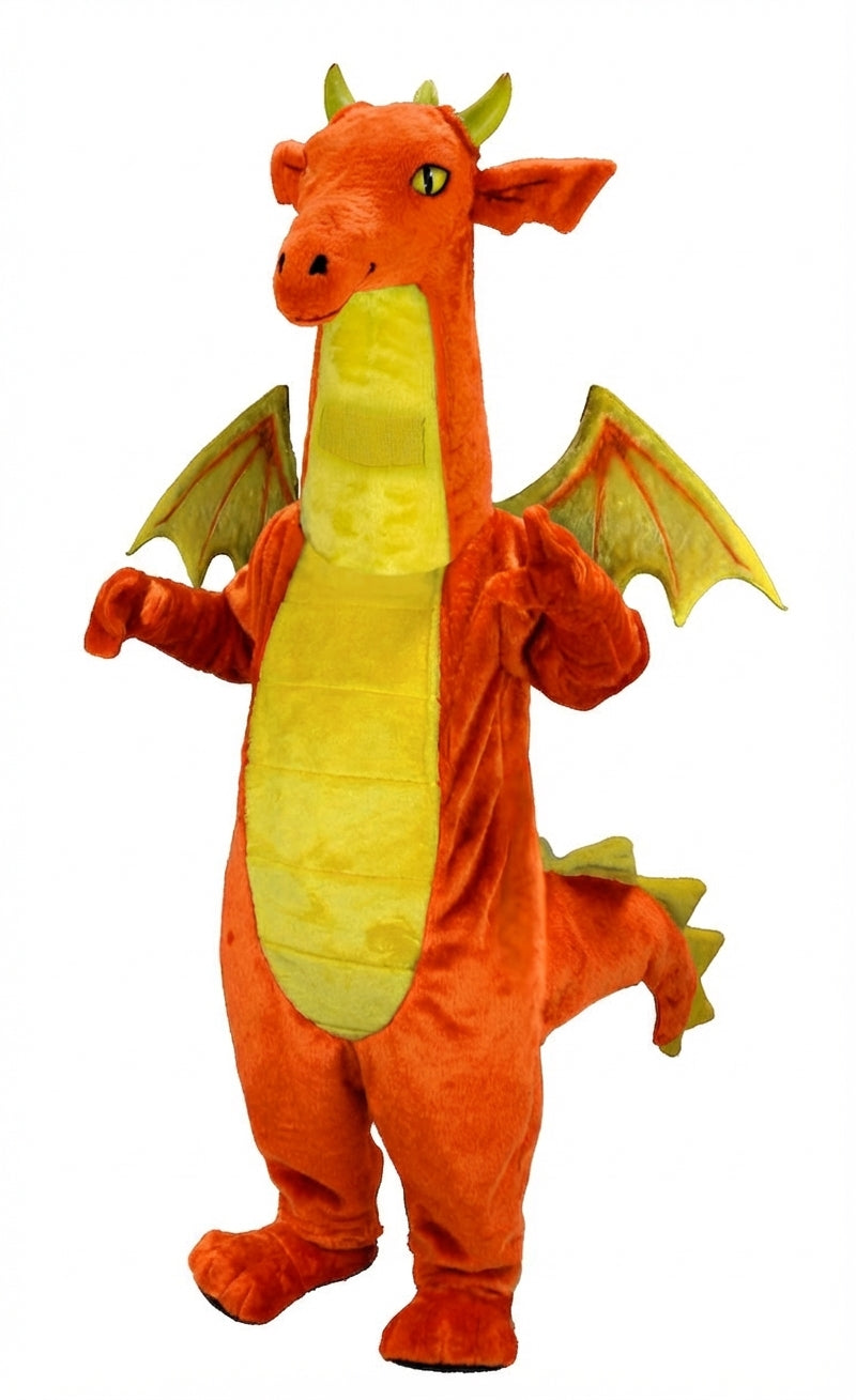Fantasy Dragon Mascot Costume (Thermolite) - Short fur / Bright Orange mascot costume