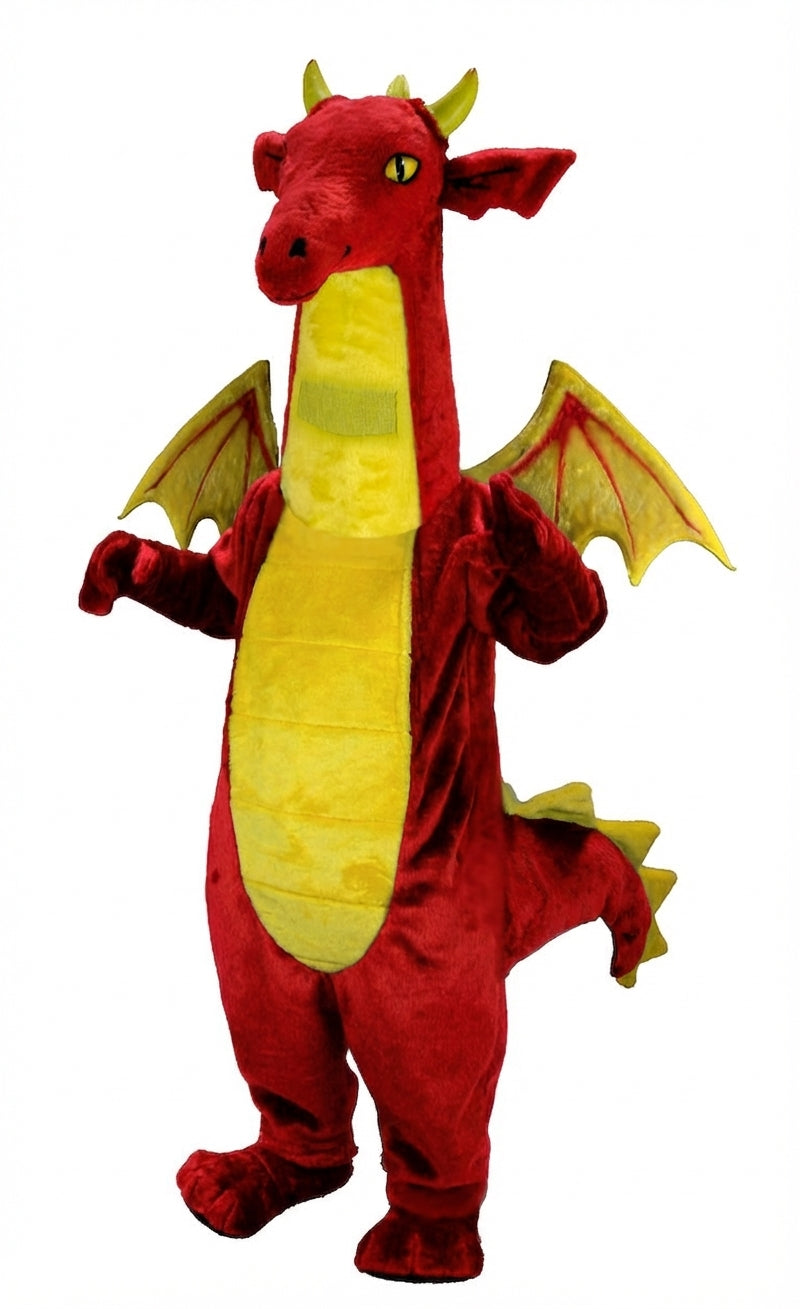 Fantasy Dragon Mascot Costume (Thermolite) - Short fur / Red mascot costume