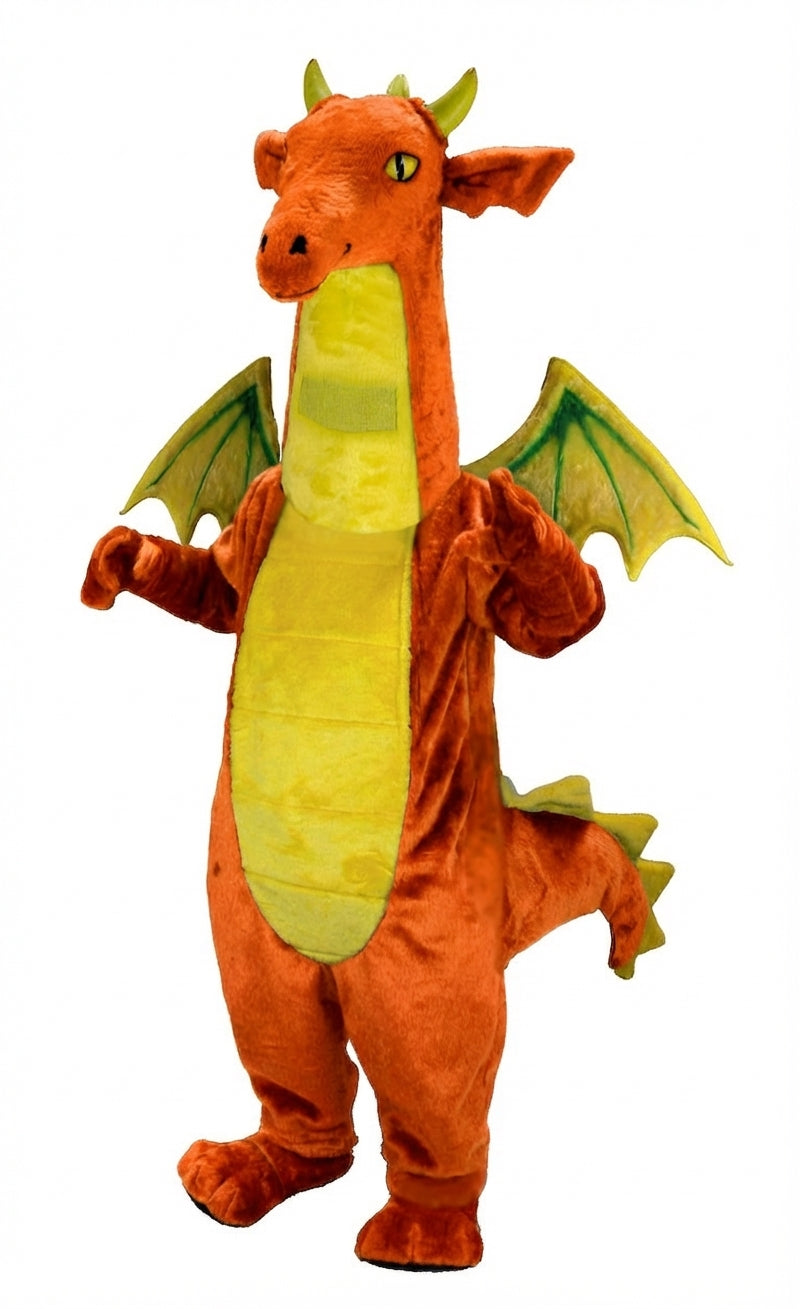 Fantasy Dragon Mascot Costume (Thermolite) - Short fur / Tiger Orange mascot costume