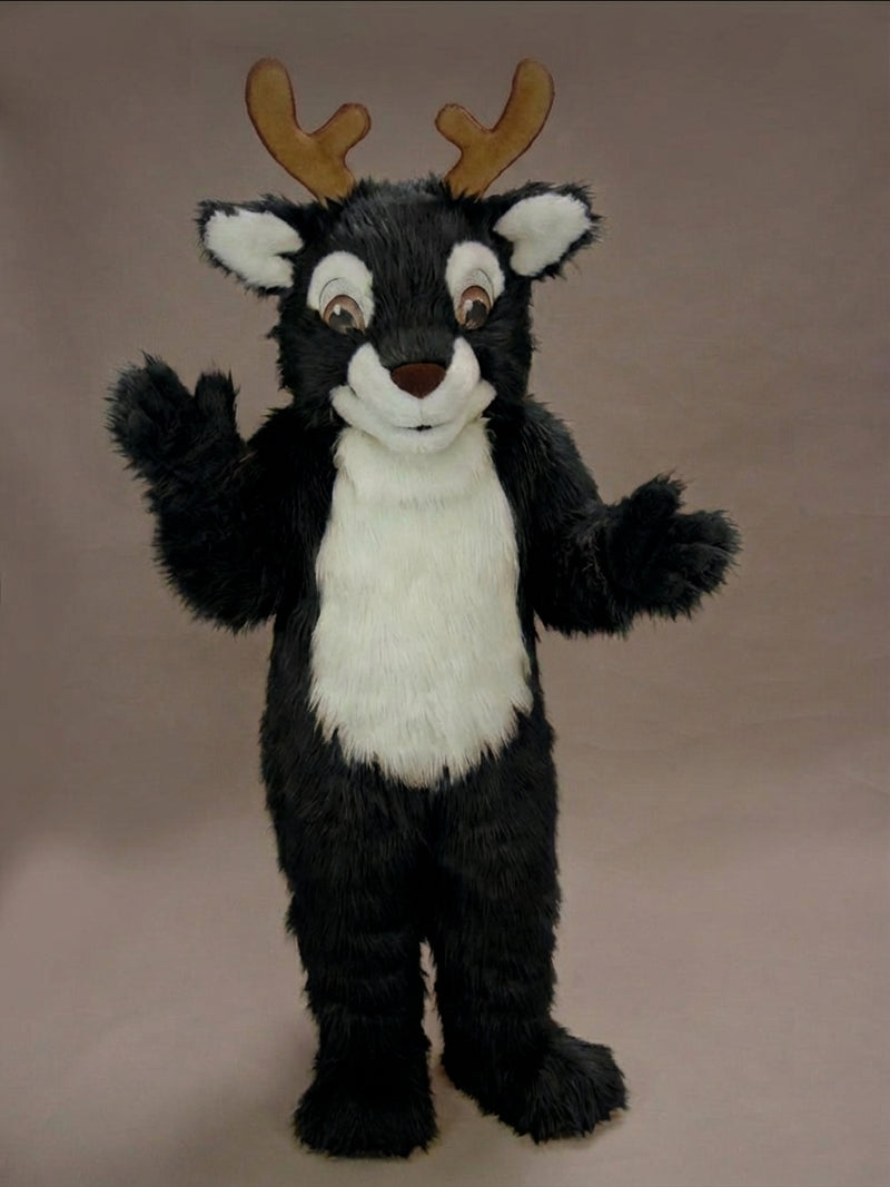 Fawn Baby Deer Mascot - Long fur / Black mascot costume