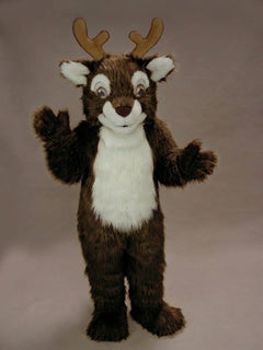 Fawn Baby Deer Mascot - Long fur / Dark Brown mascot costume