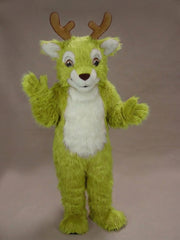 Fawn Baby Deer Mascot - Long fur / Lime mascot costume