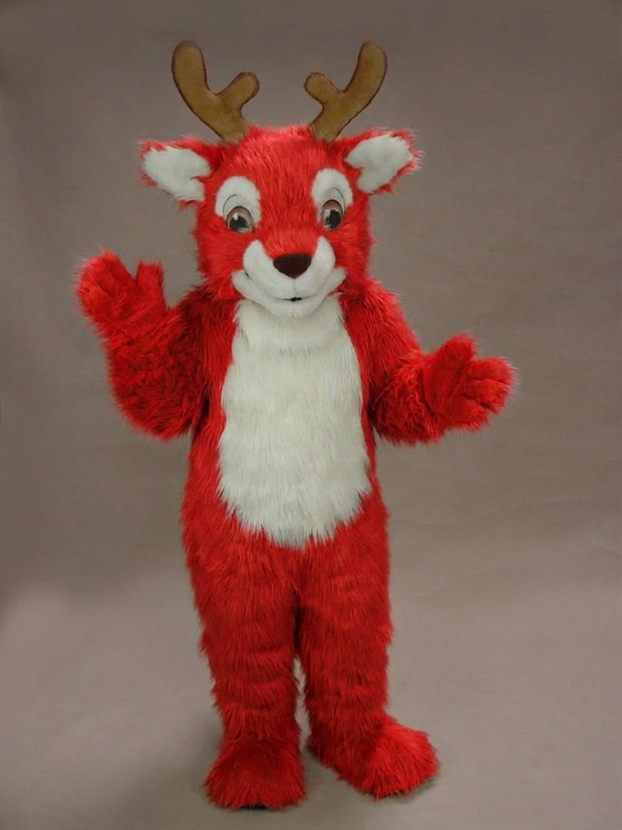 Fawn Baby Deer Mascot - Long fur / Red mascot costume