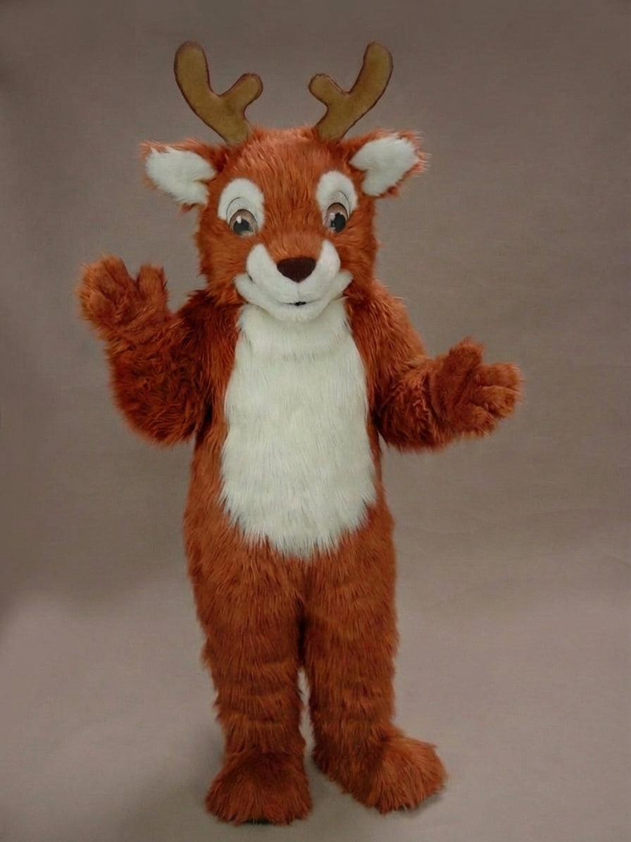 Fawn Baby Deer Mascot - Long fur / Rust mascot costume