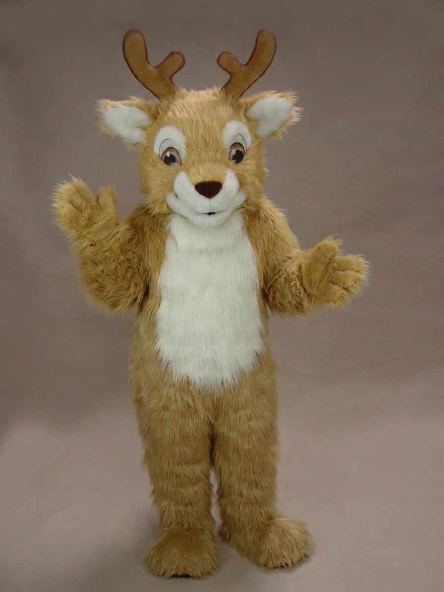 Fawn Baby Deer Mascot - Long fur / Tan mascot costume