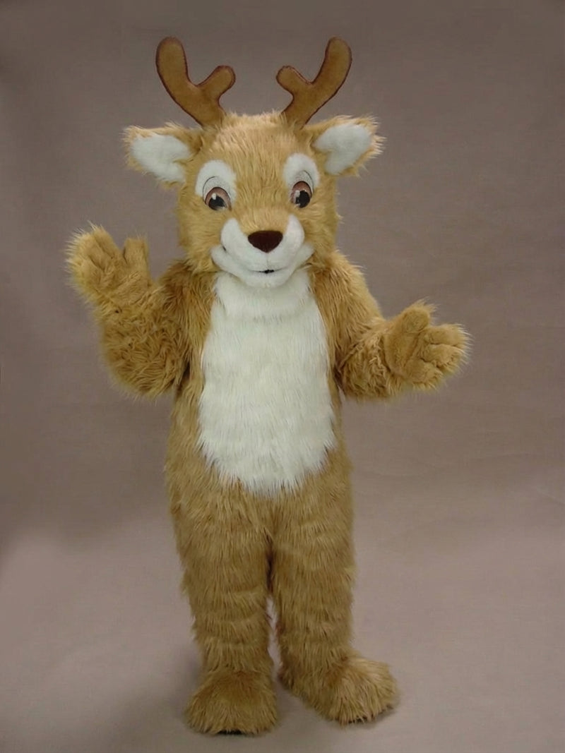 Fawn Baby Deer Mascot - Long fur / Tan mascot costume