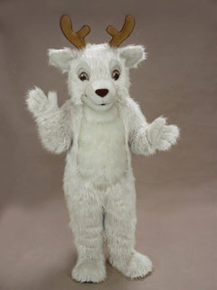Fawn Baby Deer Mascot - Long fur / White mascot costume