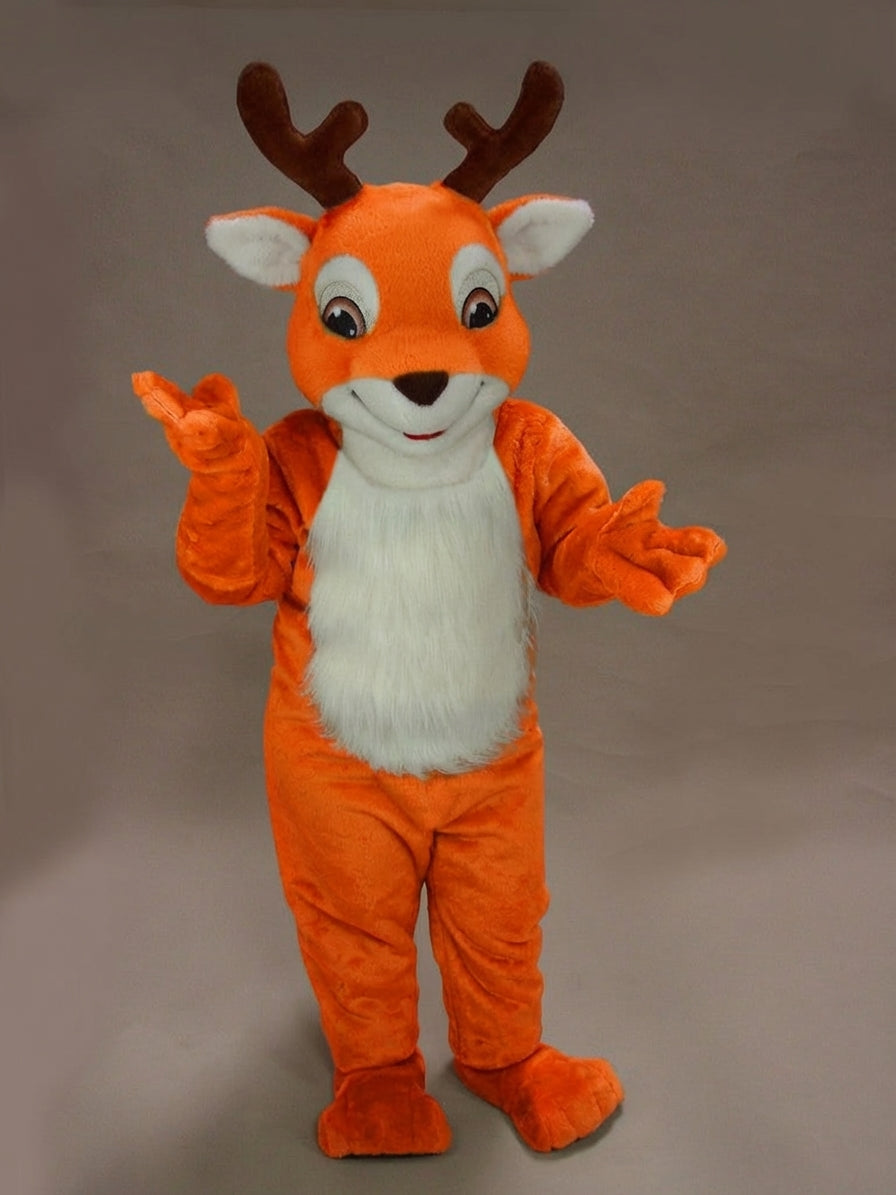 Fawn Baby Deer Mascot - Short fur / Bright Orange mascot costume