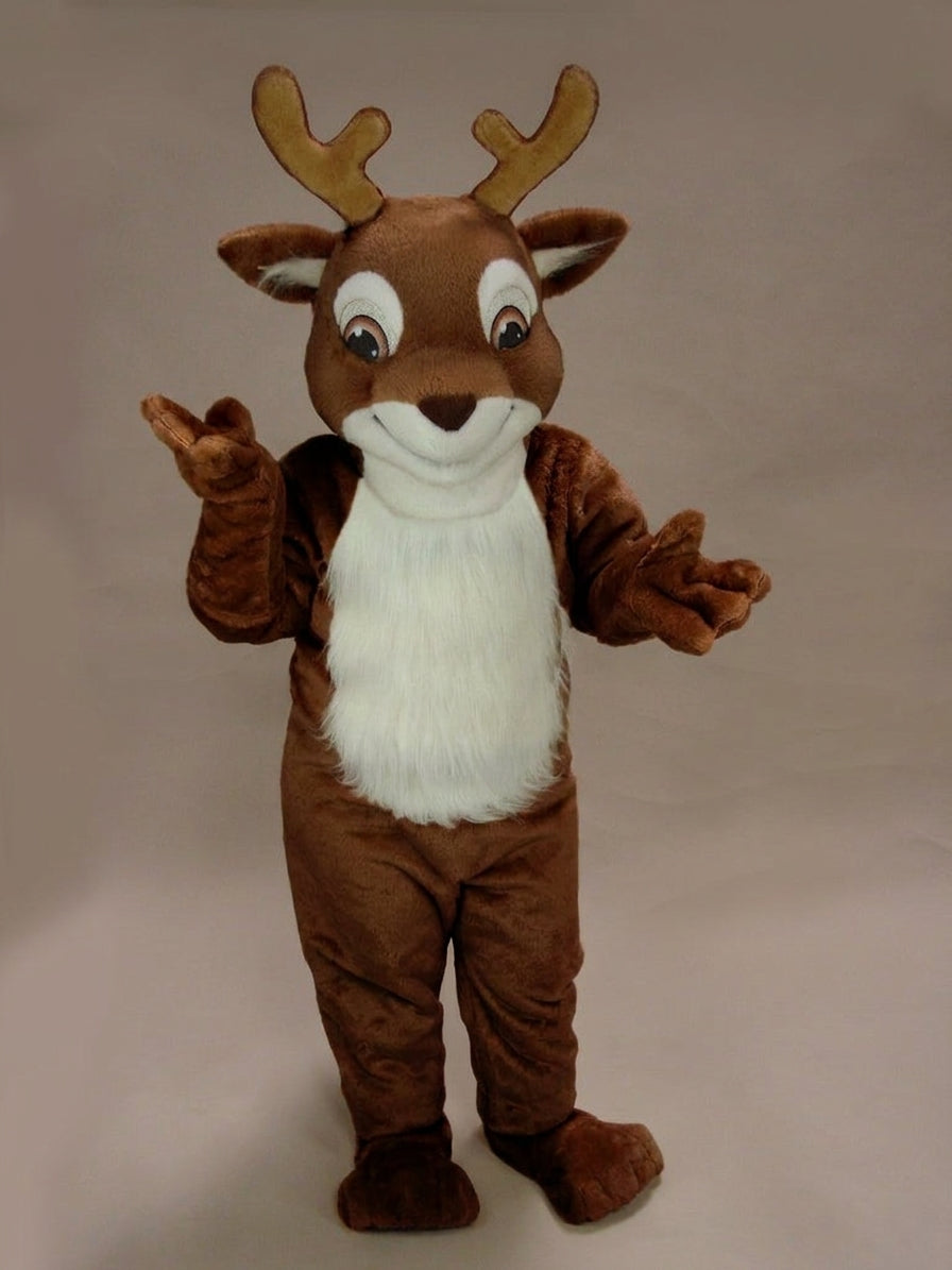 Fawn Baby Deer Mascot - Short fur / Chocolate Brown mascot costume
