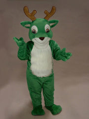 Fawn Baby Deer Mascot - Short fur / Green mascot costume