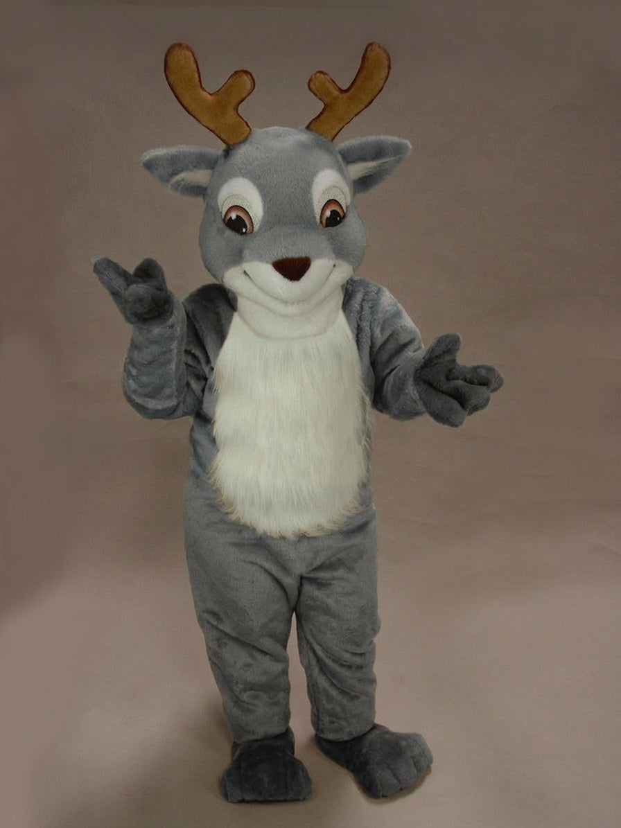 Fawn Baby Deer Mascot - Short fur / Grey mascot costume