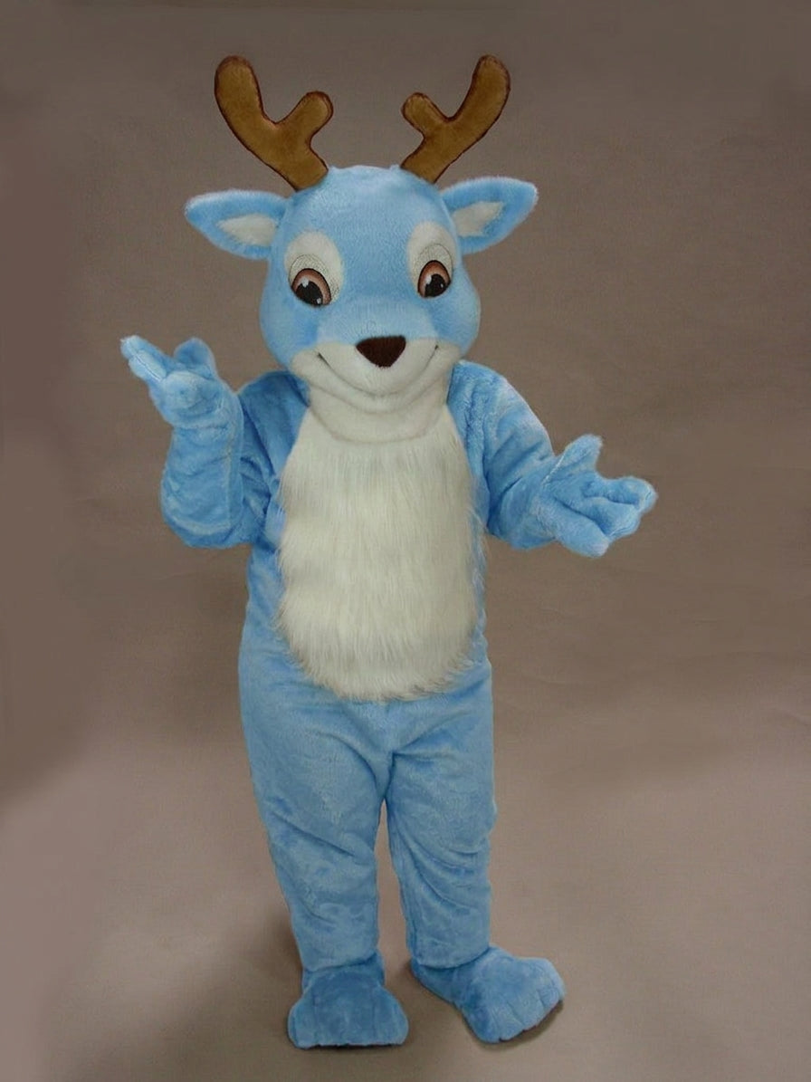 Fawn Baby Deer Mascot - Short fur / Light blue mascot costume