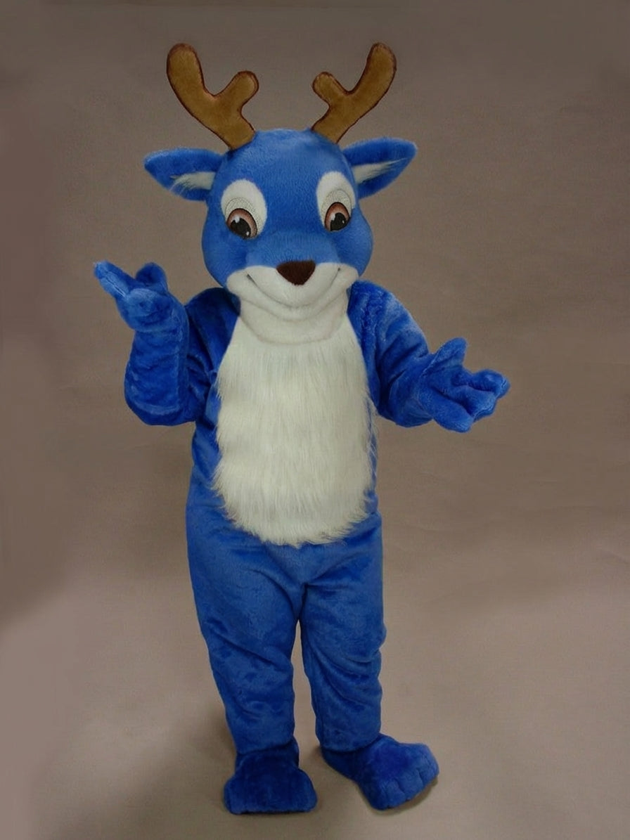 Fawn Baby Deer Mascot - Short fur / Royal blue mascot costume