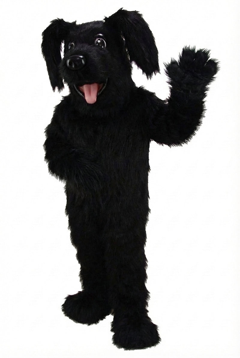 Fido Dog Mascot - Long fur / Black mascot costume
