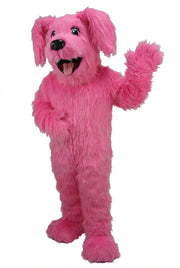 Fido Dog Mascot - Long fur / Bright Pink mascot costume